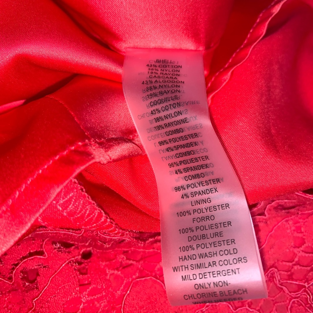 Vince Camuto Coral Lace Overlay Dress 8 NWT - Picture 5 of 5